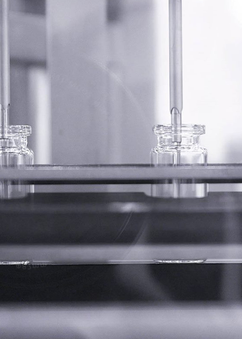 Liquid vials during manufacturing 