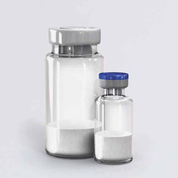 Two powder-filled vials of different sizes